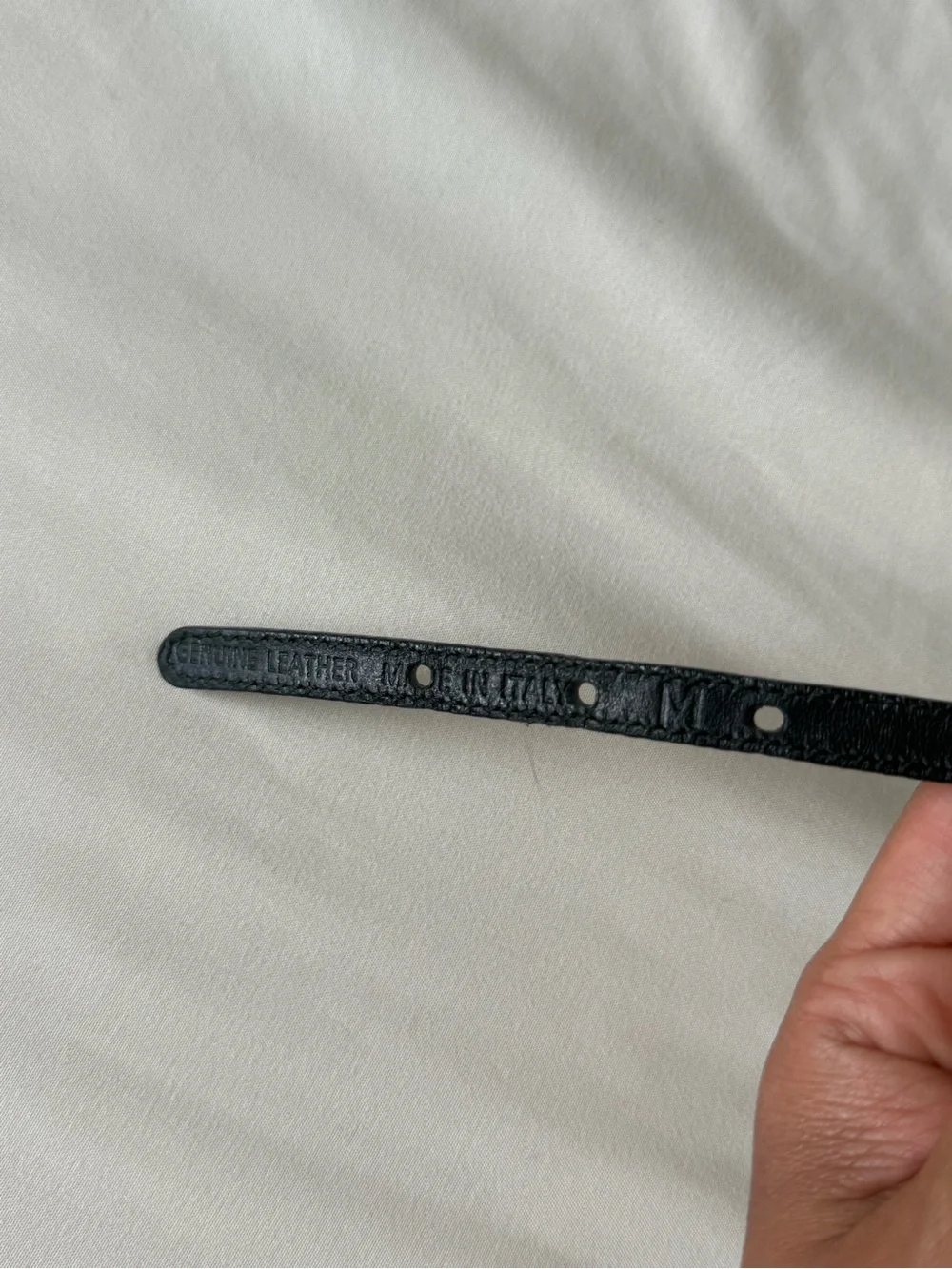 Vintage 90s-Y2K Italian Black Leather Link Waist Belt with Silver Hardware |